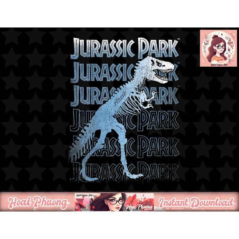 Jurassic Park T-Rex Skeleton Gradient Title png, instant download.jpg