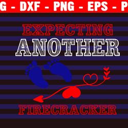 expecting another firecracker svg, pregnancy svg, 4th of july baby announcement, patriotic, firecracker svg