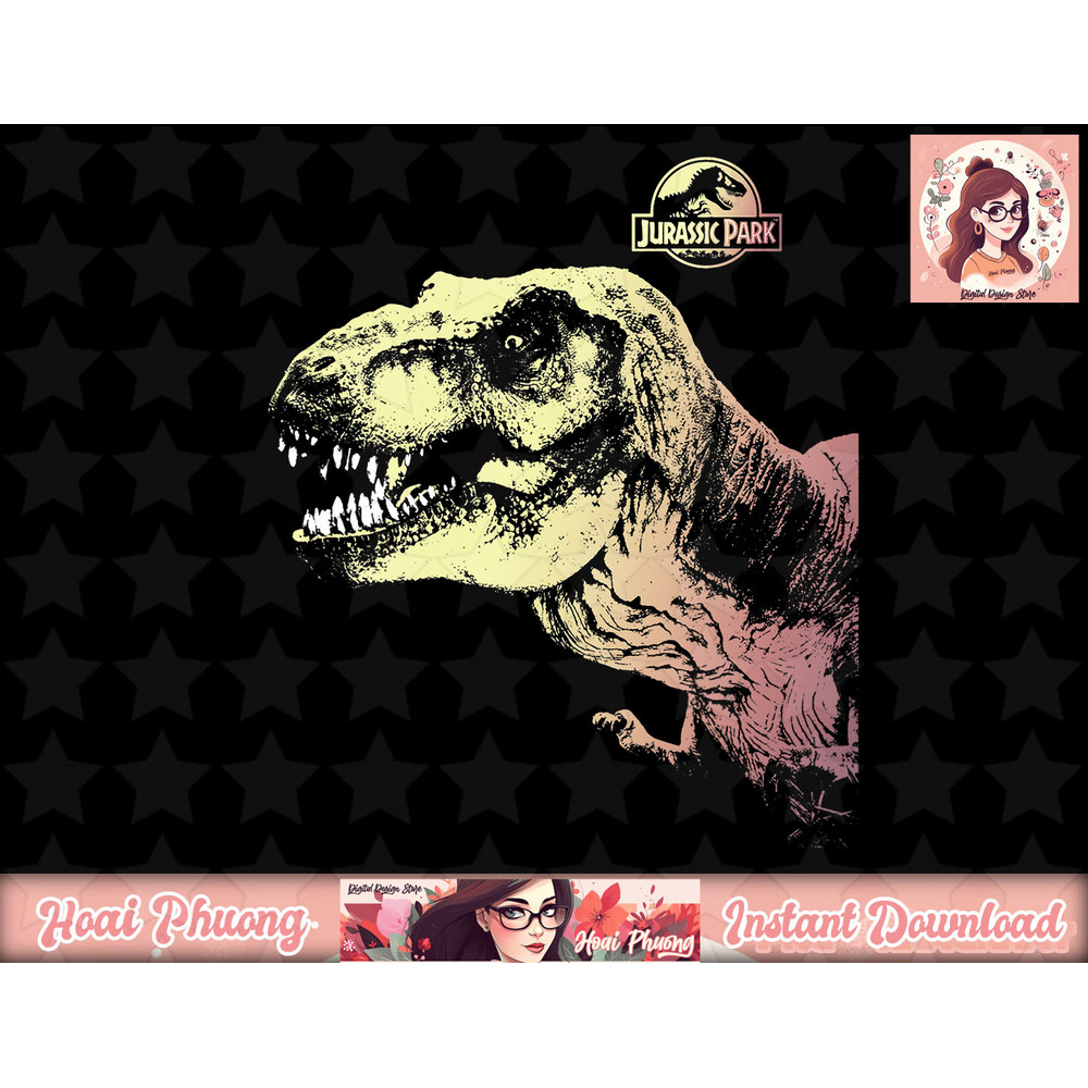 Jurassic Park T-Rex Sunset Color Fil In png, instant download.jpg