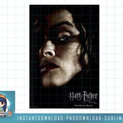 kids harry potter and the deathly hallows bellatrix portrait png, sublimate, digital download