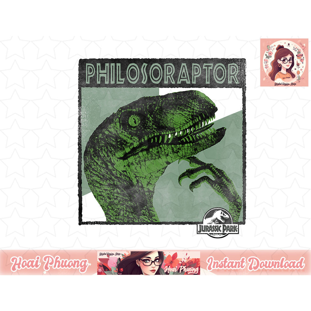 Jurassic Park Velociraptor Philosoraptor Graphic png, instant download.jpg