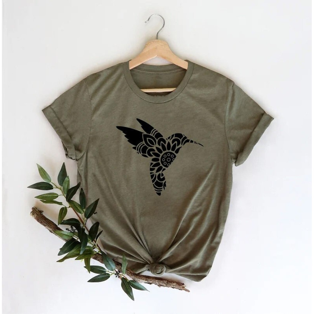 Hummingbird Books Shirt, Hummingbird Mandala Shirt, Bird Shirt, Gift For Her, Hummingbird tee, Hummingbird Silhouette, Hummingbird Shirt - 1.jpg