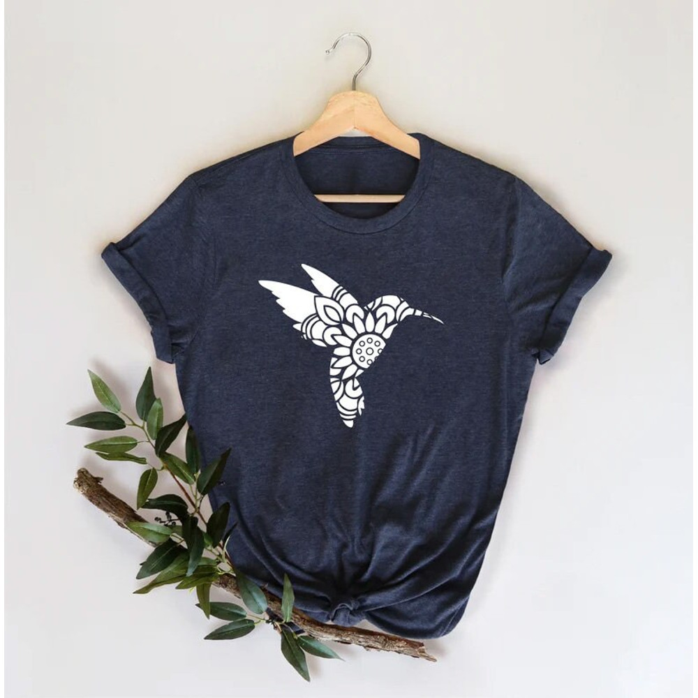 Hummingbird Books Shirt, Hummingbird Mandala Shirt, Bird Shirt, Gift For Her, Hummingbird tee, Hummingbird Silhouette, Hummingbird Shirt - 2.jpg