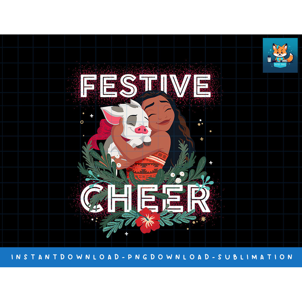 Disney Princess Moana Festive Cheer Holiday png, sublimate, digital print.jpg