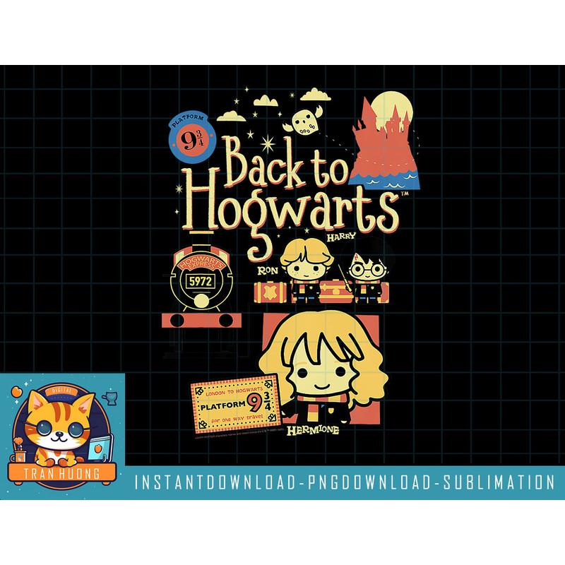 Kids Harry Potter Back To Hogwarts Train Friends Chibi Youth png, sublimate, digital download.jpg