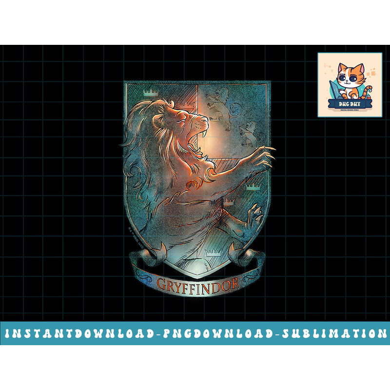 Harry Potter Deathly Hallows 2 Gryffindor Lion Crest Shield png, sublimate, digital download.jpg