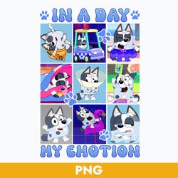 muffin in a day my emotion png, bluey munffin png, bluey png, cartoon png digital file