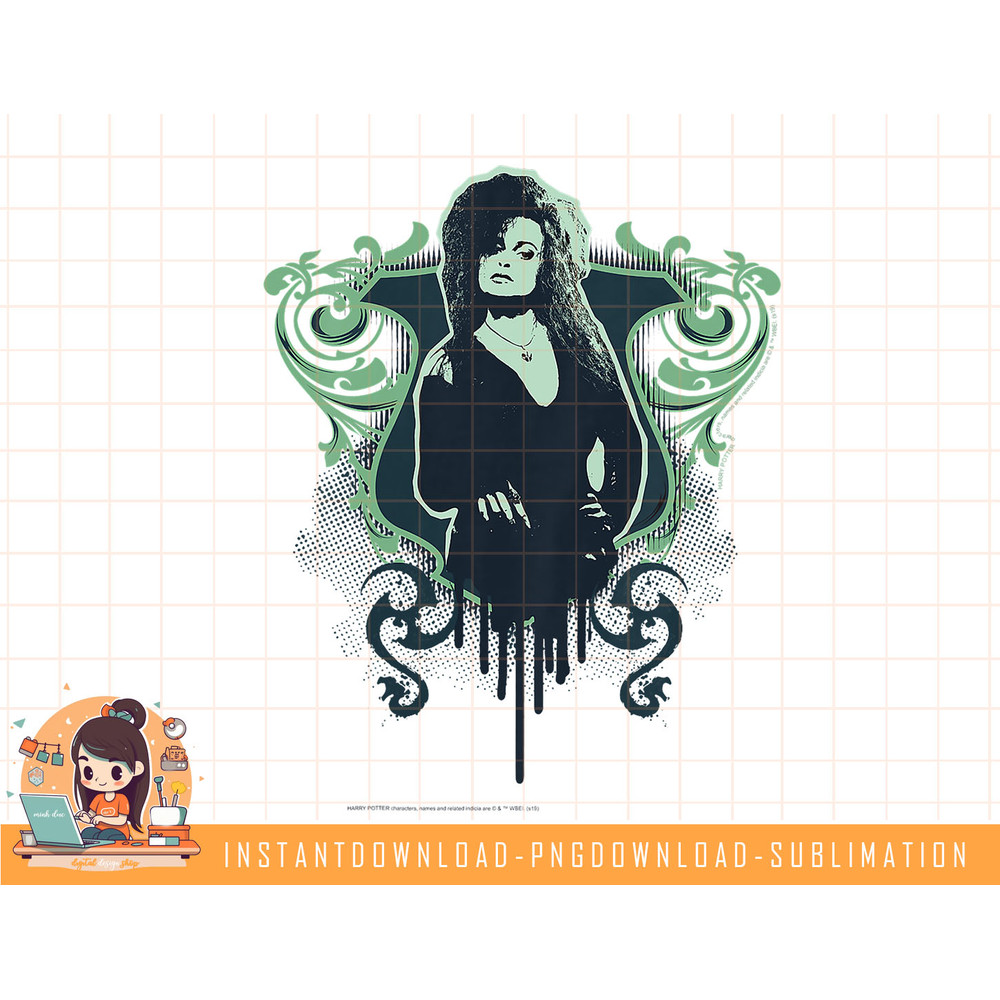 Kids Harry Potter Bellatrix Lestrange Paint Drip Portrait png, sublimate, digital download.jpg