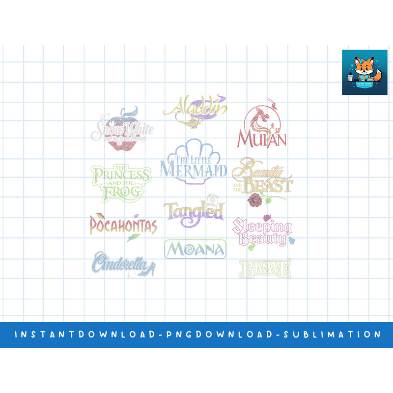 Disney Princess Movie Logos png, sublimate, digital print.jpg