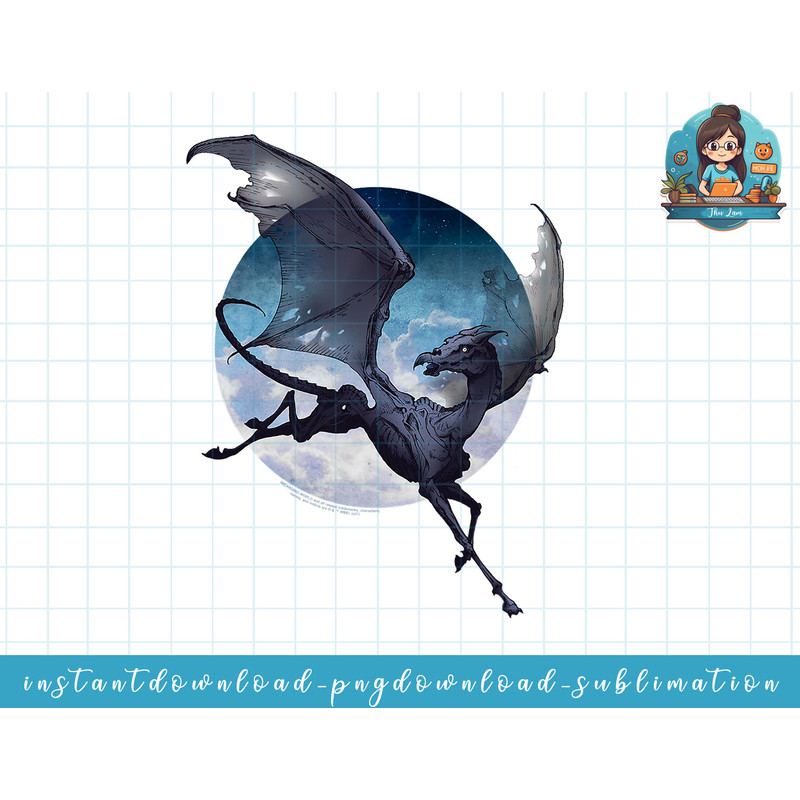 Harry Potter Thestral and Moon png, sublimate, digital download.jpg