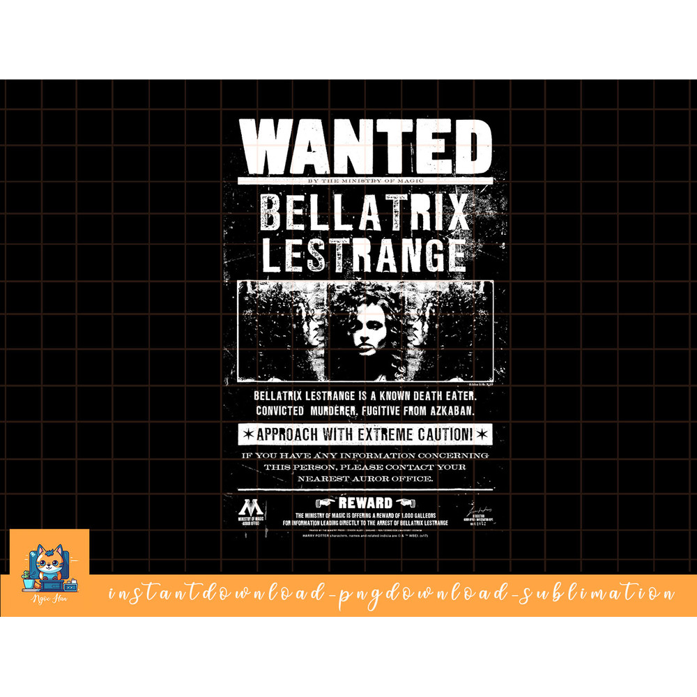 Harry Potter Wanted Bellatrix png, sublimate, digital download.jpg