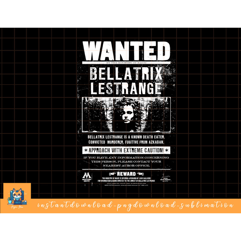 Harry Potter Wanted Bellatrix png, sublimate, digital download.jpg