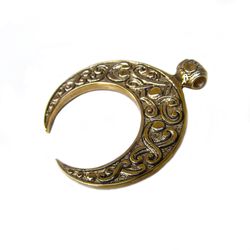 Lunula bronze necklace pendant,half moon bronze necklace pendant,bronze women's amulet,lunnytsa necklace charm,handmade