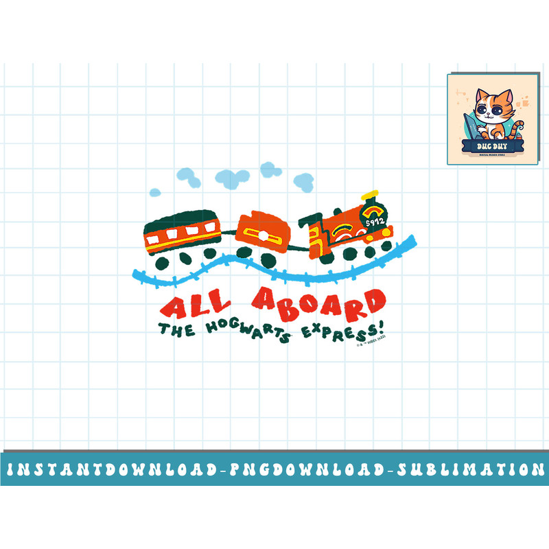 Harry Potter Deathly Hallows 2 Hogwarts Express Doodle png, sublimate, digital download.jpg