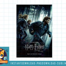 kids harry potter deathly hallows group shot poster png, sublimate, digital download