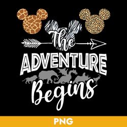 the adventure begins png, leopard mickey mouse ears png, animal kingdom png, disney vacation png digital file