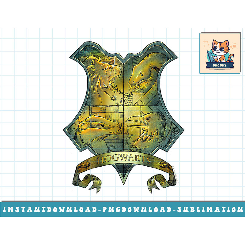 Harry Potter Deathly Hallows 2 Hogwarts Shining Crest png, sublimate, digital download.jpg