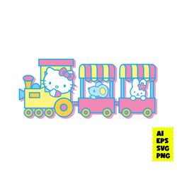 hello kitty and friends svg, kawaii svg, kawaii kitty svg, cute cat svg, cat svg, cartoon svg, png digital file