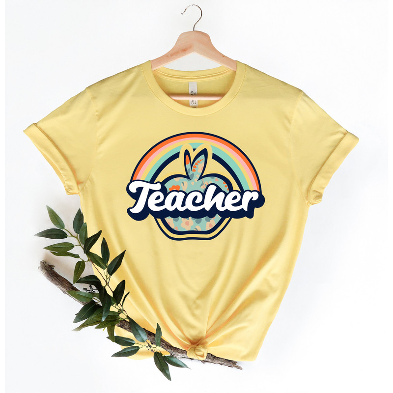 Teacher Shirts For Women, Vintage Boho Teacher Rainbow Shirt, Rainbow Teacher Shirt, Rainbow Teacher Tshirt, Kindergarter Teacher Shirt - 1.jpg