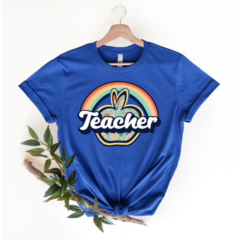 Teacher Shirts For Women, Vintage Boho Teacher Rainbow Shirt, Rainbow Teacher Shirt, Rainbow Teacher Tshirt, Kindergarter Teacher Shirt - 2.jpg