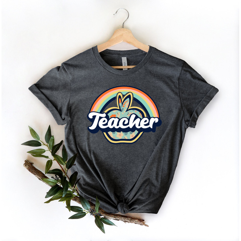 Teacher Shirts For Women, Vintage Boho Teacher Rainbow Shirt, Rainbow Teacher Shirt, Rainbow Teacher Tshirt, Kindergarter Teacher Shirt - 4.jpg