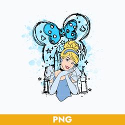 cinderella minnie bow ears png, cinderella princess png, minnie mouse png, disney png digital file