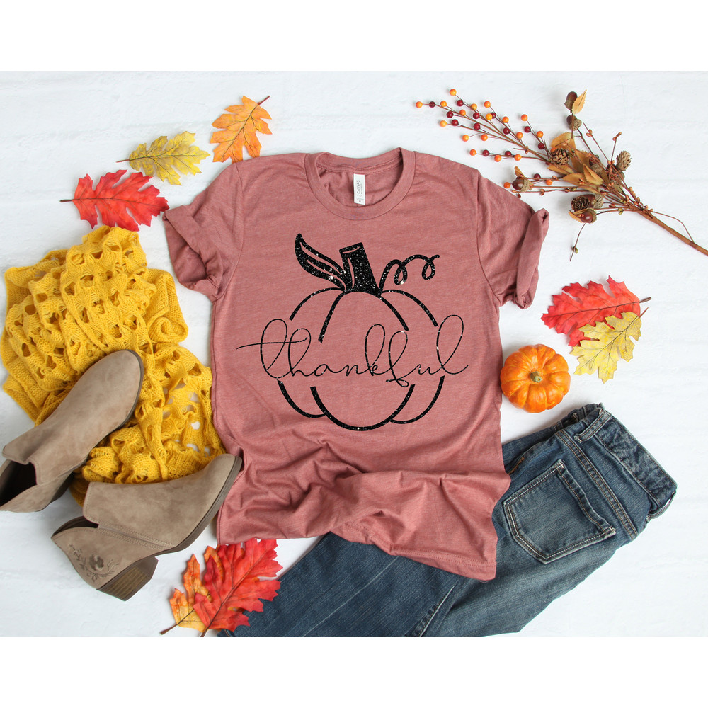 Thankful Tshirt, Thankful Fall, Pumpkin Day, Thankful Family Shirts, Thanksgiving Shirts, Family Matching Shirts, Cute Tshirt, Family Dinner - 2.jpg