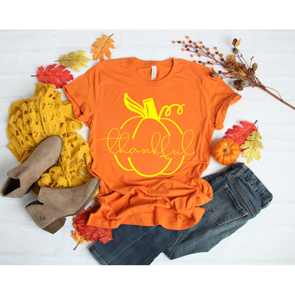 Thankful Tshirt, Thankful Fall, Pumpkin Day, Thankful Family Shirts, Thanksgiving Shirts, Family Matching Shirts, Cute Tshirt, Family Dinner - 3.jpg