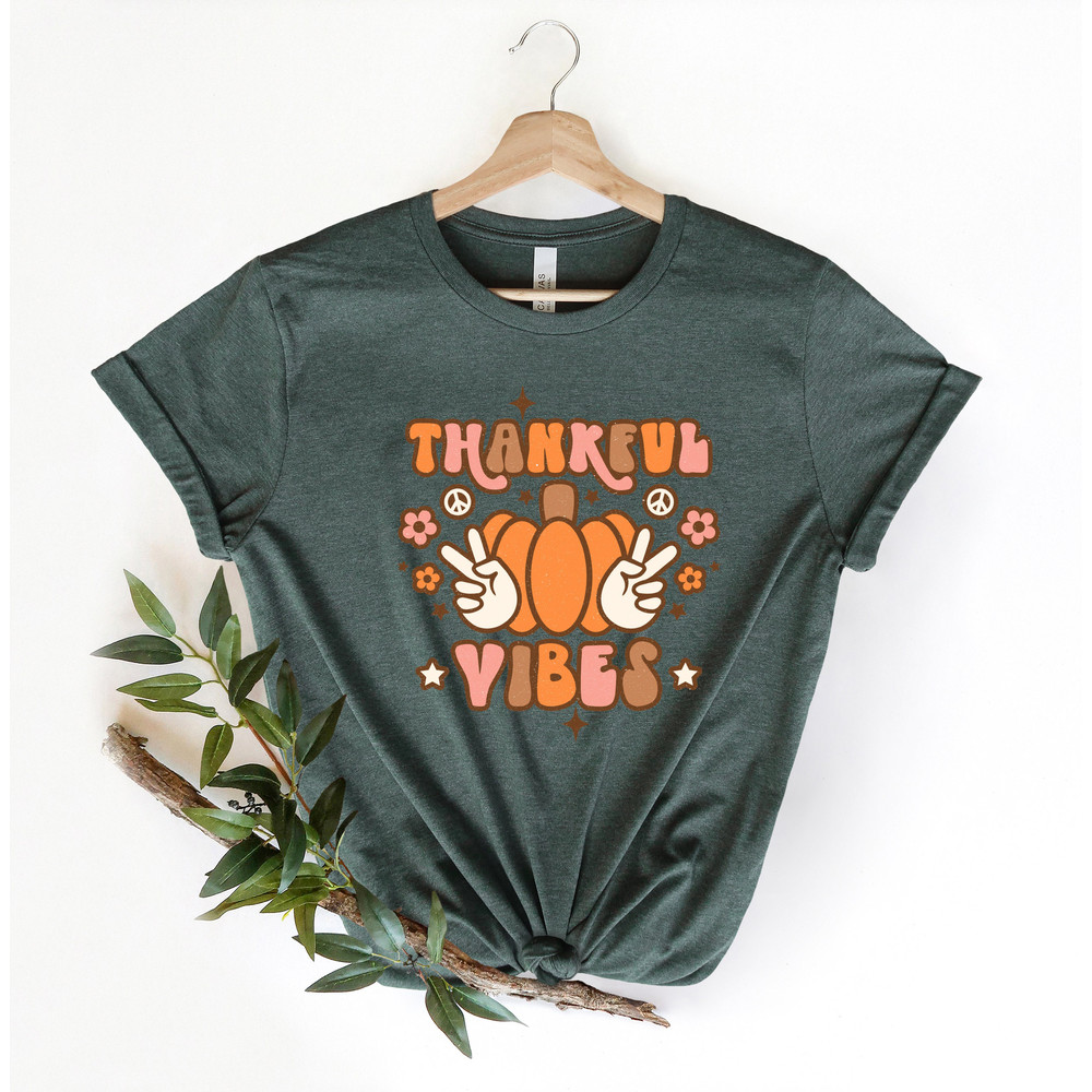 Thankful Vibes Shirt,Retro Thanksgiving Shirt,Fall Shirt,Thanksgiving Heart Shirt,Thanksgiving Matching Shirt,Hippie Thanksgiving Shirt - 3.jpg