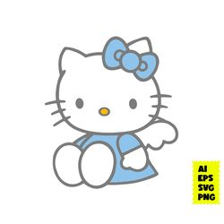 kitty svg, kawaii kitty svg, hello kitty svg, cute cat svg, cat svg, cartoon svg, png digital file