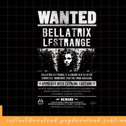 kids harry potter bellatrix lestrange wanted poster white text png, sublimate, digital download