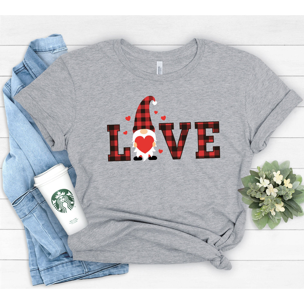 Valentine Gnomes with Love Shirt,Valentines Day Shirts For Woman,Heart Shirt,Cute Valentine Shirt,Cute Valentine Tee,Valentines Day Gift - 2.jpg