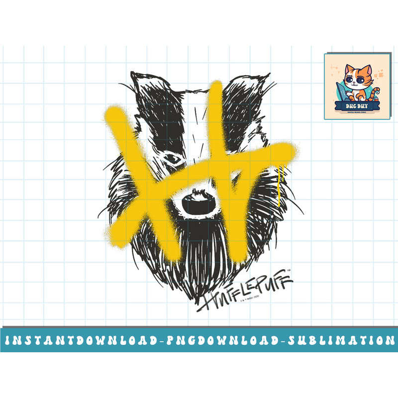 Harry Potter Deathly Hallows 2 Hufflepuff Spray Paint Logo png, sublimate, digital download.jpg