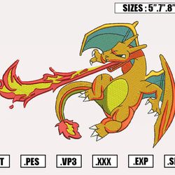 nike x dragon logo embroidery design, charizad swoosh embroidery design,machine embroidery design file,instant download.