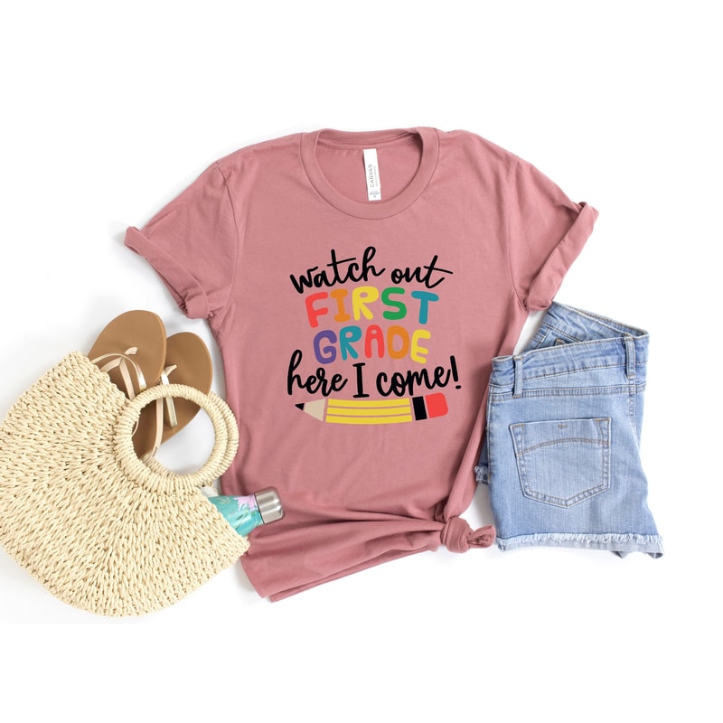 Watch Out first Grade Here I Come Shirt,Back To School Shirt,First Grade Teacher Tee,Teacher Appreciation Tee,1st day of school,School Shirt - 1.jpg