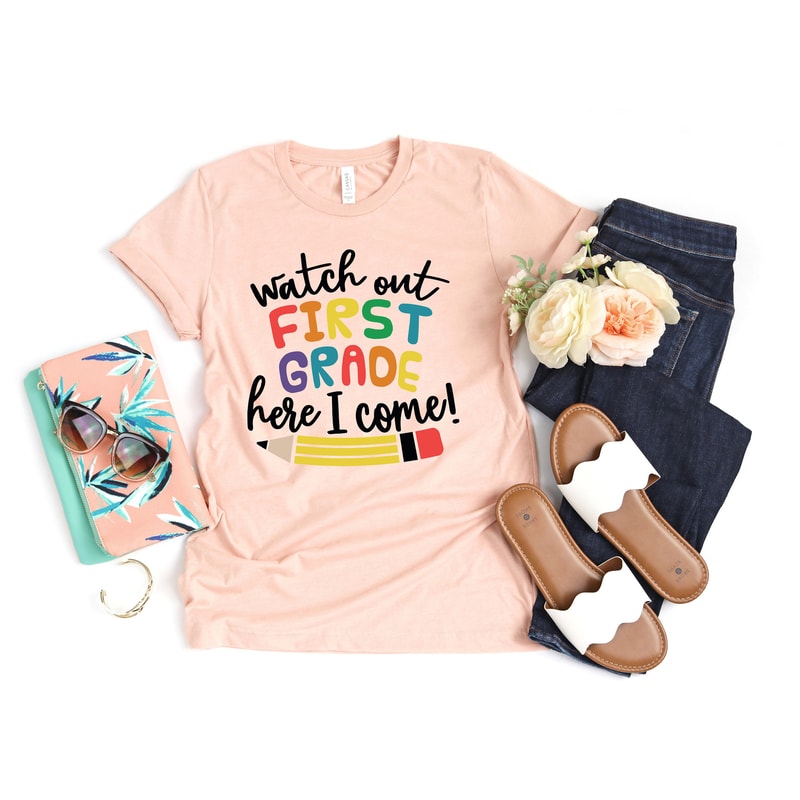 Watch Out first Grade Here I Come Shirt,Back To School Shirt,First Grade Teacher Tee,Teacher Appreciation Tee,1st day of school,School Shirt - 2.jpg