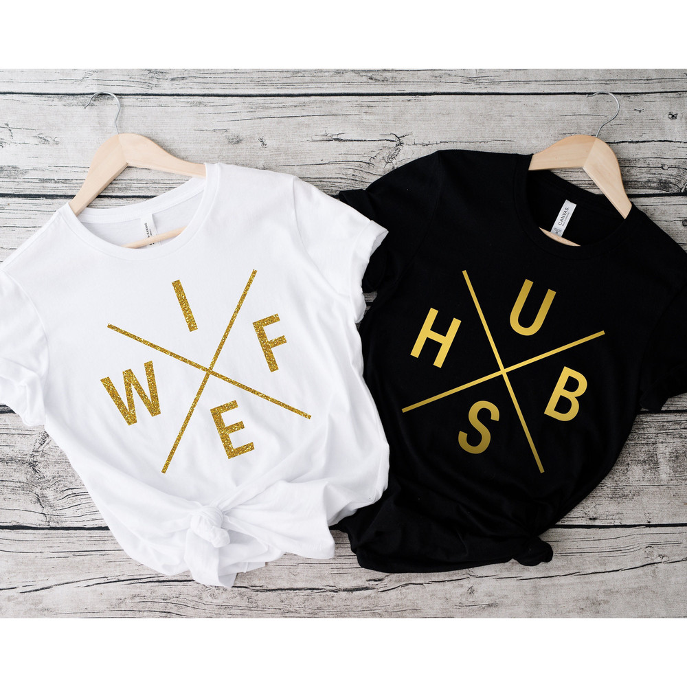 Wifey and Hubby Shirt, Wedding Party Shirt, Honeymoon Shirt,Wedding Shirt,Wife and Hubs Shirts, Just Married Shirts, Matching Couple Shirt - 1.jpg