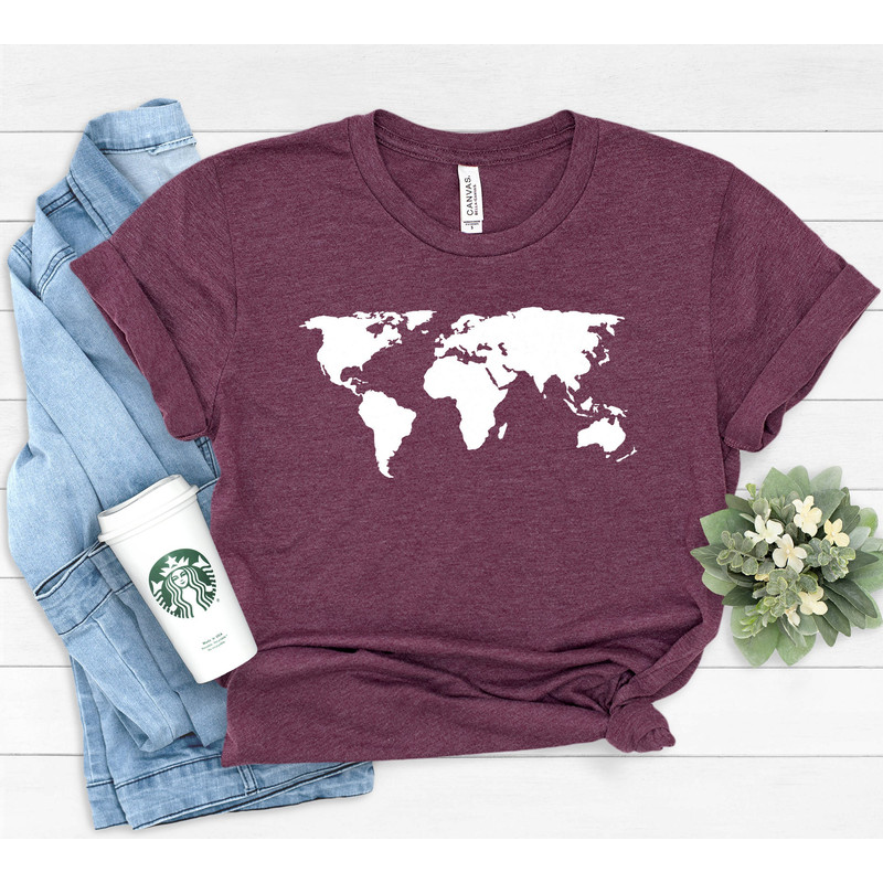World Map Shirt, Travel Shirt, Traveler Gift, Travel Lover, Geography Shirt, Geography Teacher, Exchagne Student, Wanderlust, Adventure Tee - 3.jpg