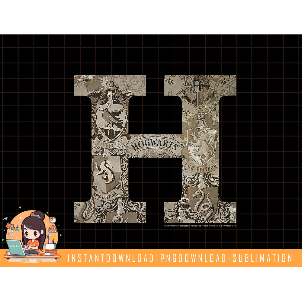 Kids Harry Potter H Hogwarts Crest Fill png, sublimate, digital download.jpg