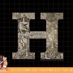 kids harry potter h hogwarts crest fill png, sublimate, digital download
