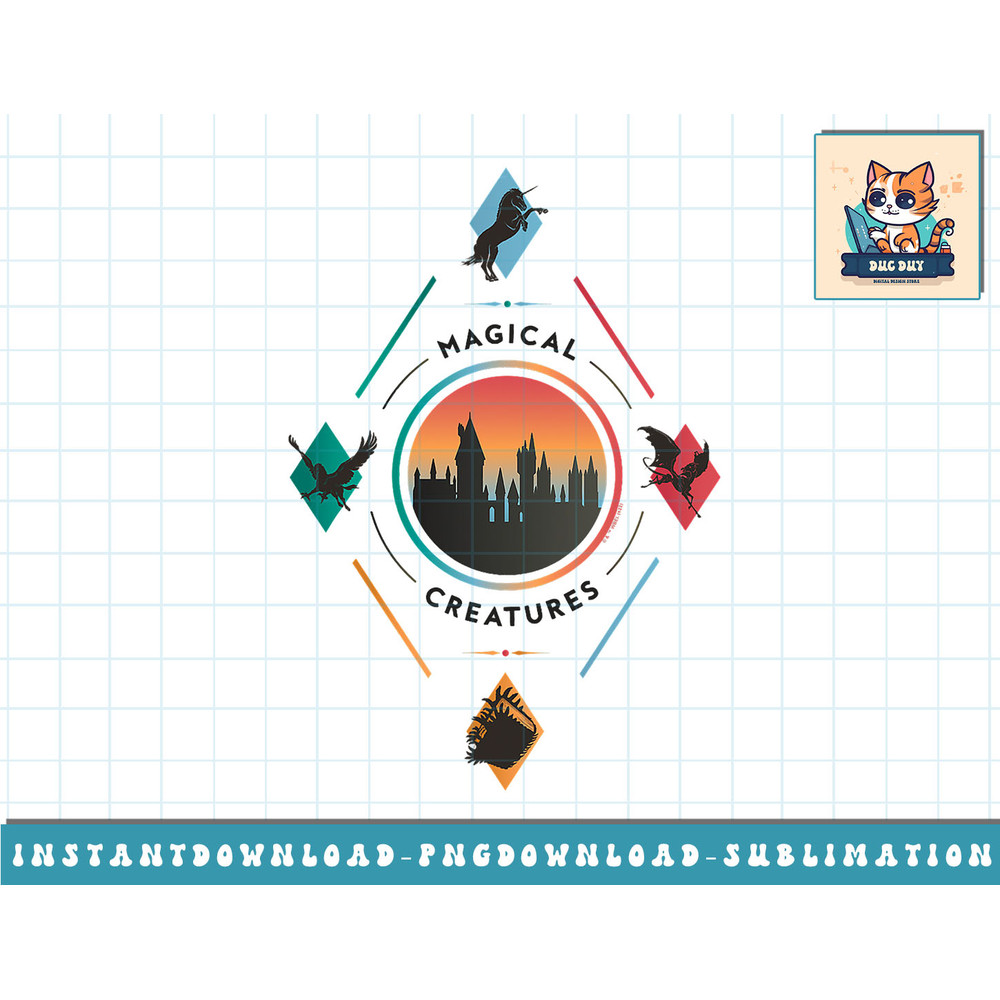 Harry Potter Deathly Hallows 2 Magical Creatures Neon Poster png, sublimate, digital download.jpg