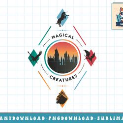 harry potter deathly hallows 2 magical creatures neon poster png, sublimate, digital download