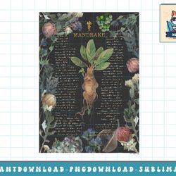harry potter deathly hallows 2 mandrake floral description png, sublimate, digital download