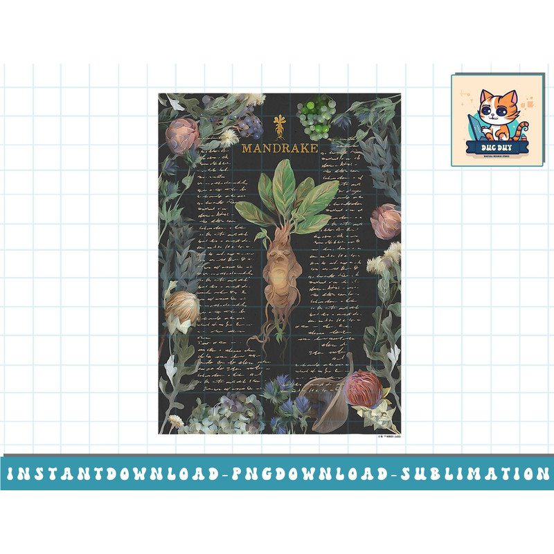 Harry Potter Deathly Hallows 2 Mandrake Floral Description png, sublimate, digital download.jpg
