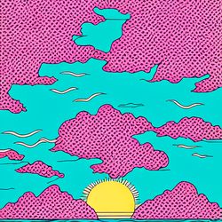 digital image sunset - pop art style