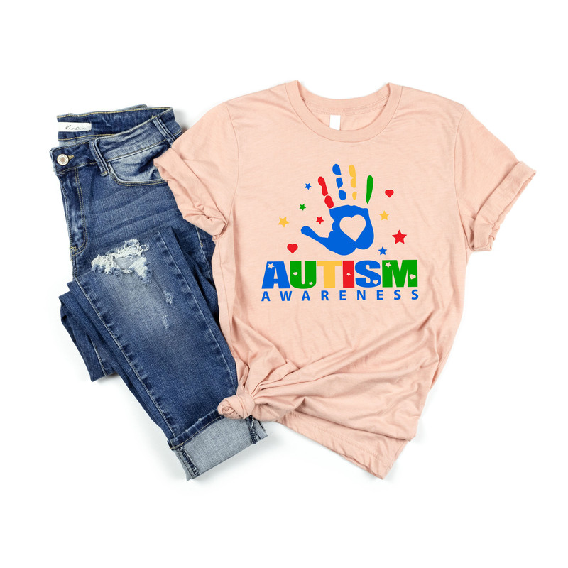 Autism Handprint,Autism Awareness Shirt, Autism Advocate T-Shirt, Autism Mom Shirt, Autism Dad Shirt, Proud Autism Aunt, Autism Support Tee - 2.jpg