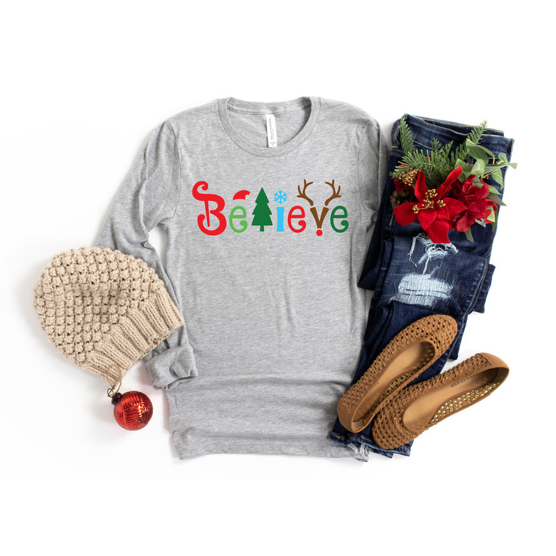 Believe Christmas Shirt, Christmas T-shirt, Christmas Family Shirt,Believe Shirt,Christmas Gift, Holiday GiftChristmas Shirt,Matching Shirt - 1.jpg