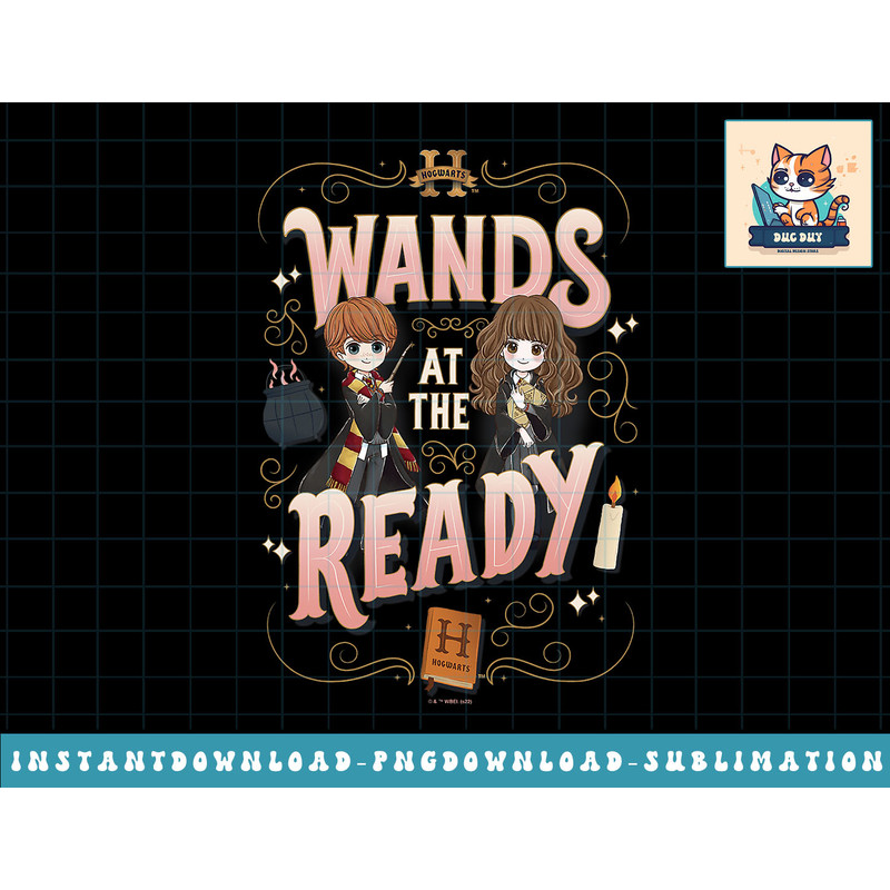 Harry Potter Deathly Hallows 2 Ron & Hermione Wands Ready png, sublimate, digital download.jpg