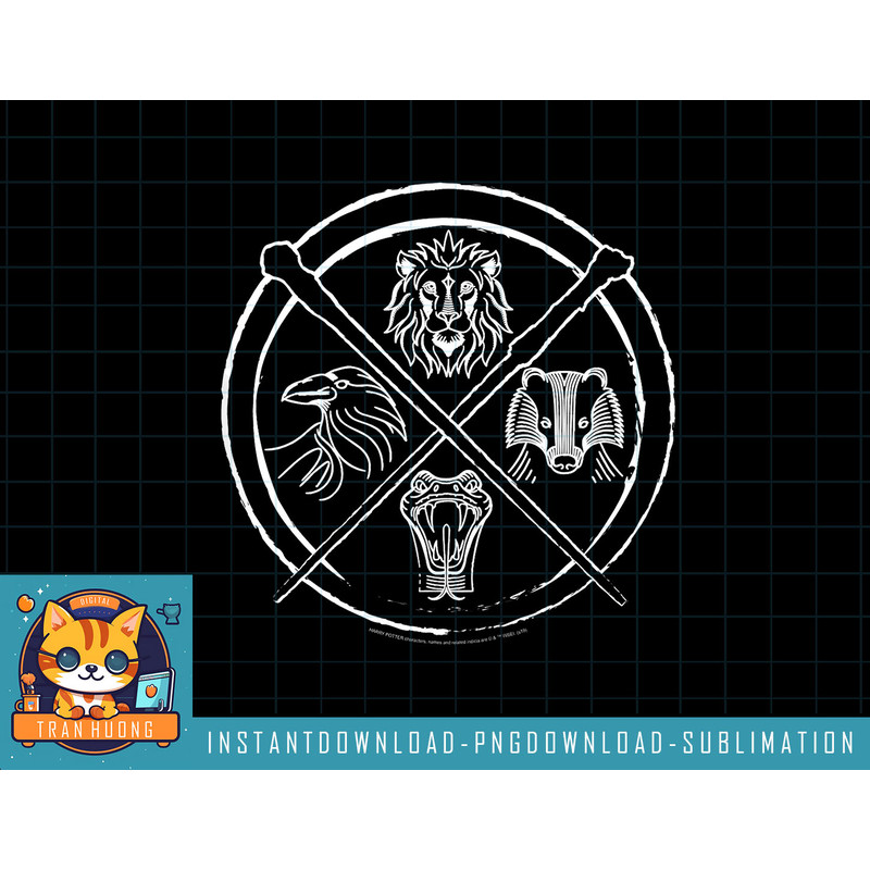 Kids Harry Potter Hogwarts House Symbols Line Art png, sublimate, digital download.jpg