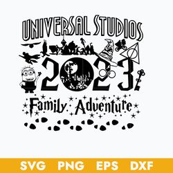 universal studio 2023 family adventure svg, magic wizard svg, minion svg, family vacation svg, png dxf eps file